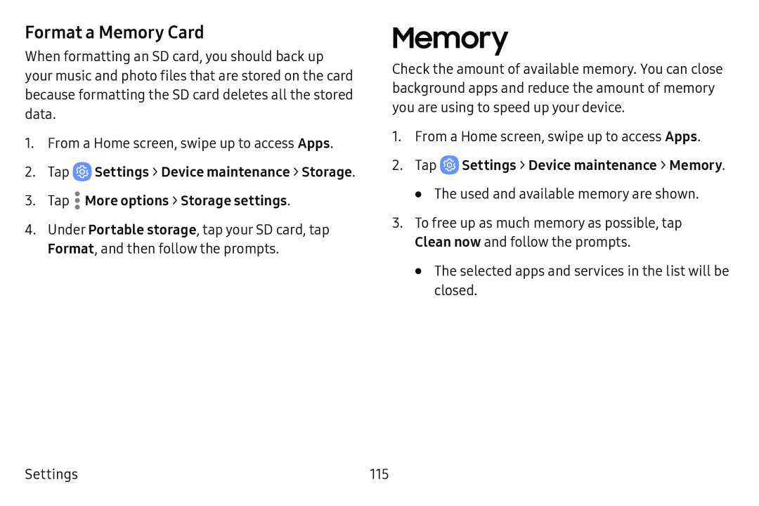 Format a Memory Card Memory