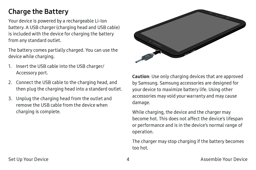 Charge the Battery Galaxy Tab E 8.0 US Cellular