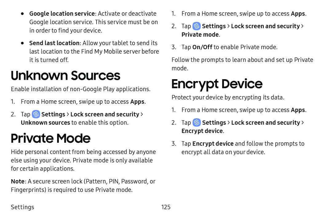 Encrypt Device Galaxy Tab E 8.0 US Cellular