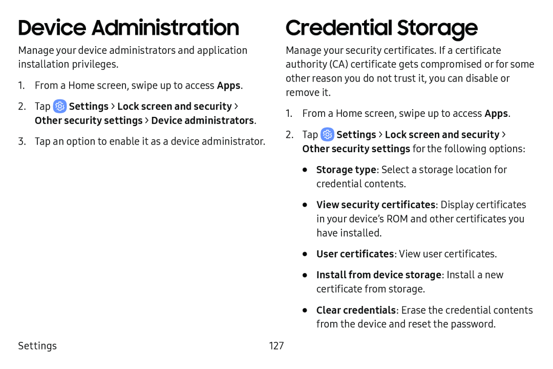 Device Administration Galaxy Tab E 8.0 US Cellular