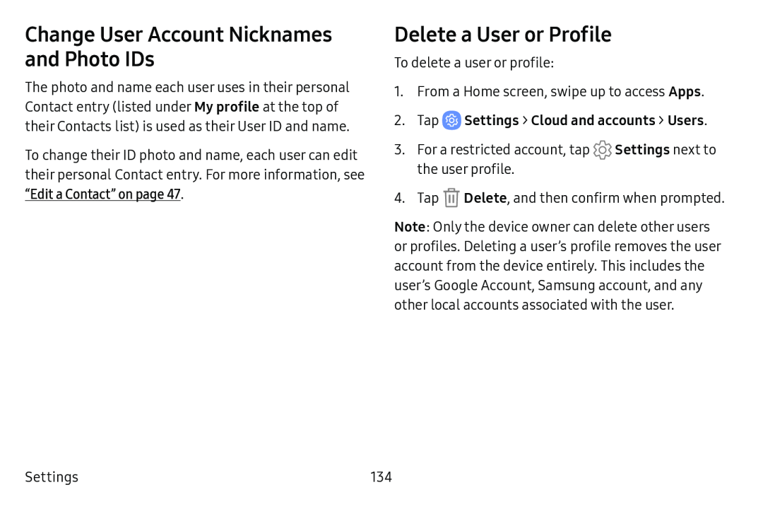 Change User Account Nicknames and Photo IDs