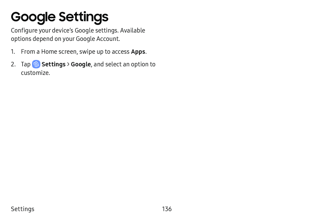 Google Settings Galaxy Tab E 8.0 US Cellular