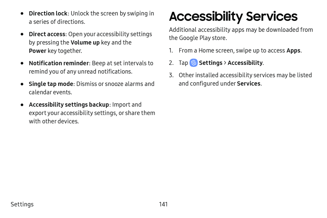 Accessibility Services Galaxy Tab E 8.0 US Cellular