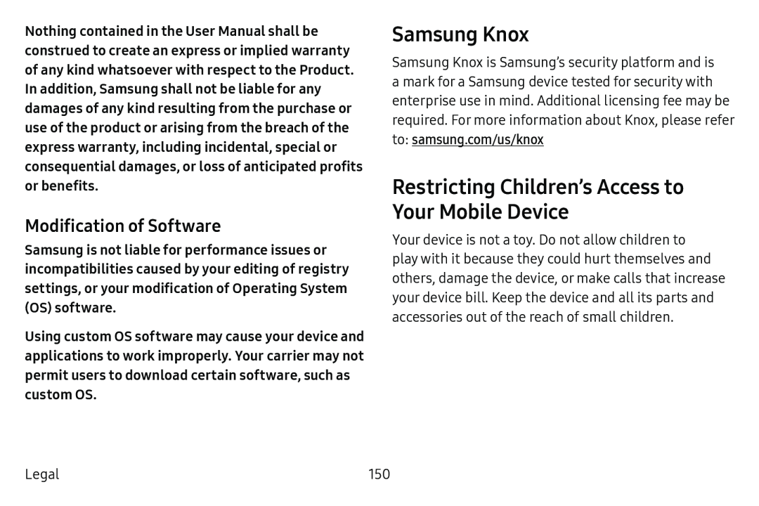 Modification of Software Samsung Knox