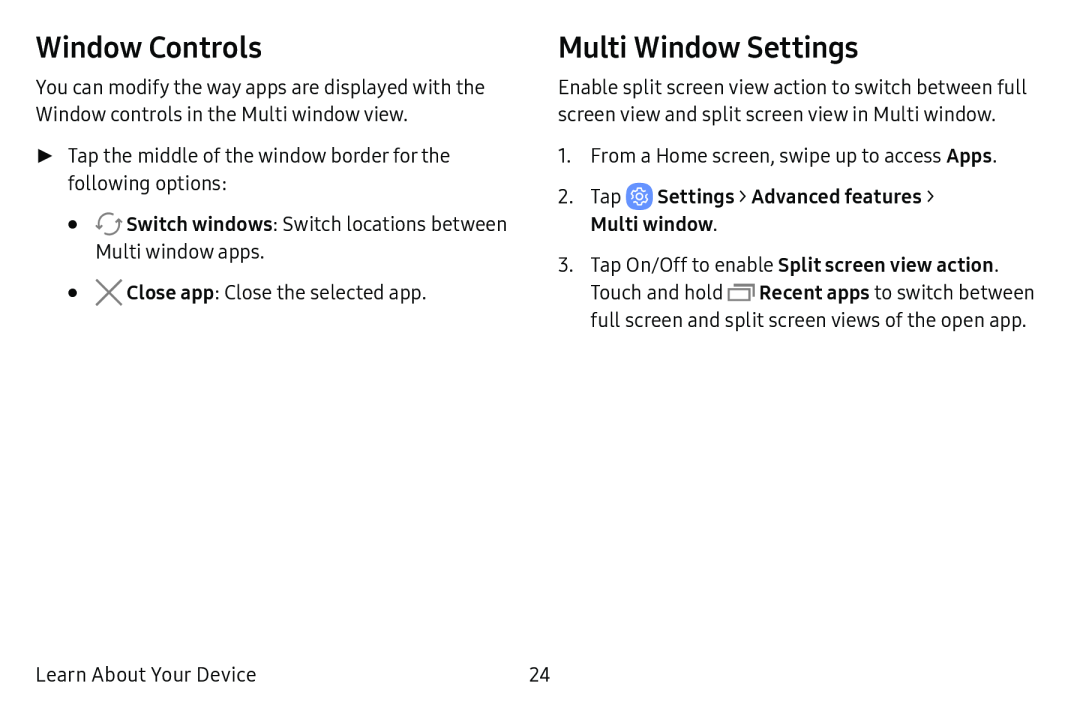 Window Controls Multi Window Settings