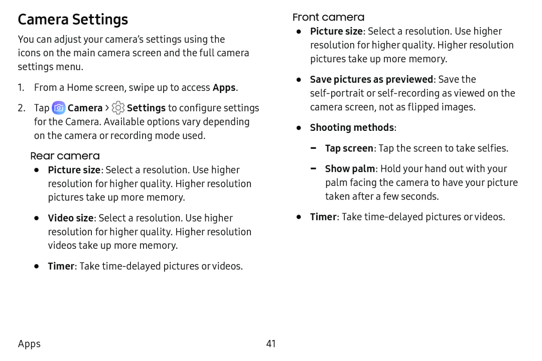 Camera Settings