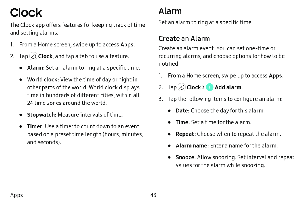 Create an Alarm Galaxy Tab E 8.0 US Cellular