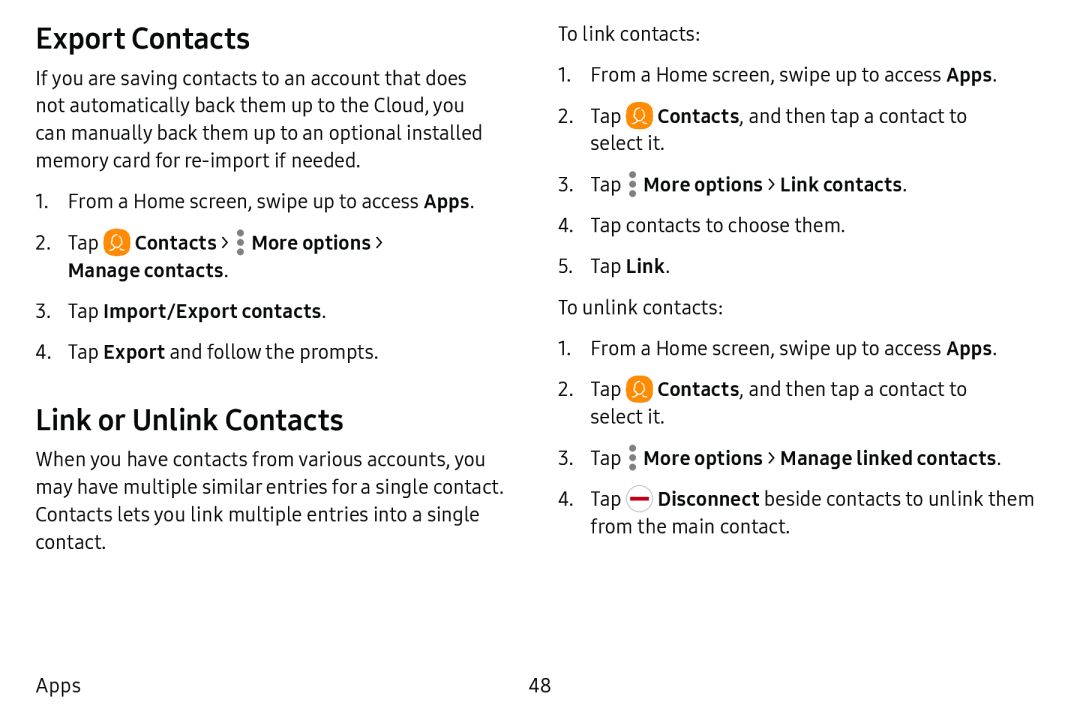 Export Contacts Galaxy Tab E 8.0 US Cellular