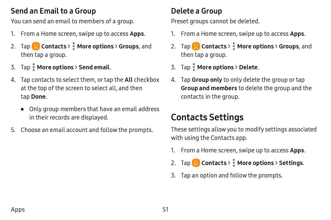 Send an Email to a Group Delete a Group