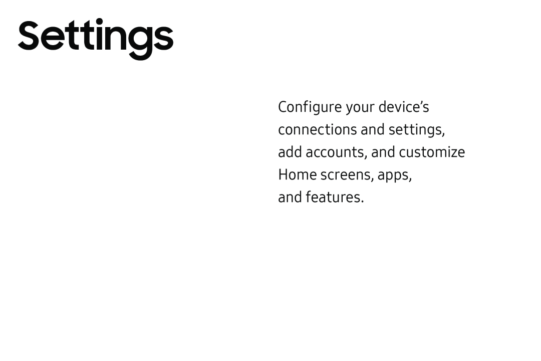 and features Settings