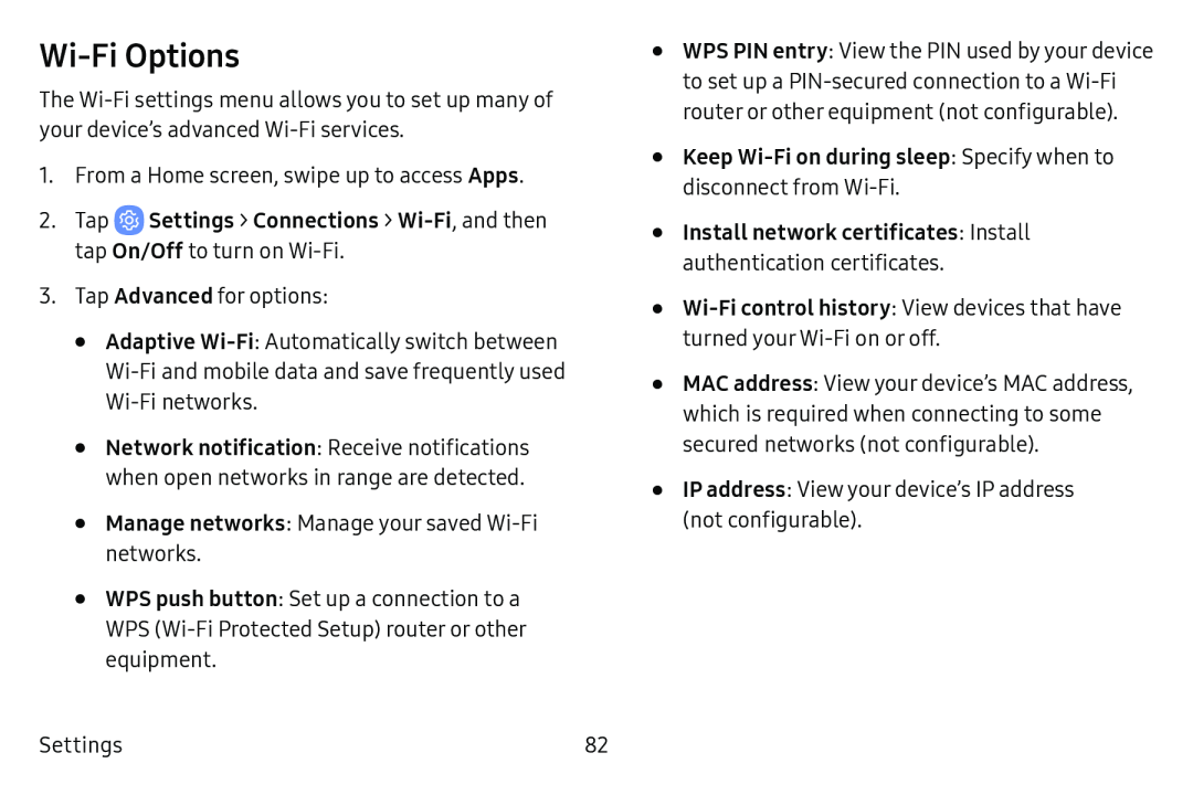 Wi-FiOptions Galaxy Tab E 8.0 US Cellular