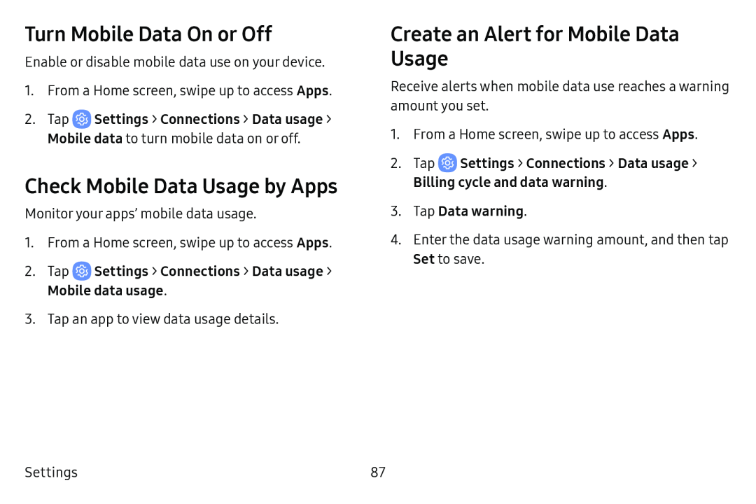 Turn Mobile Data On or Off Galaxy Tab E 8.0 US Cellular