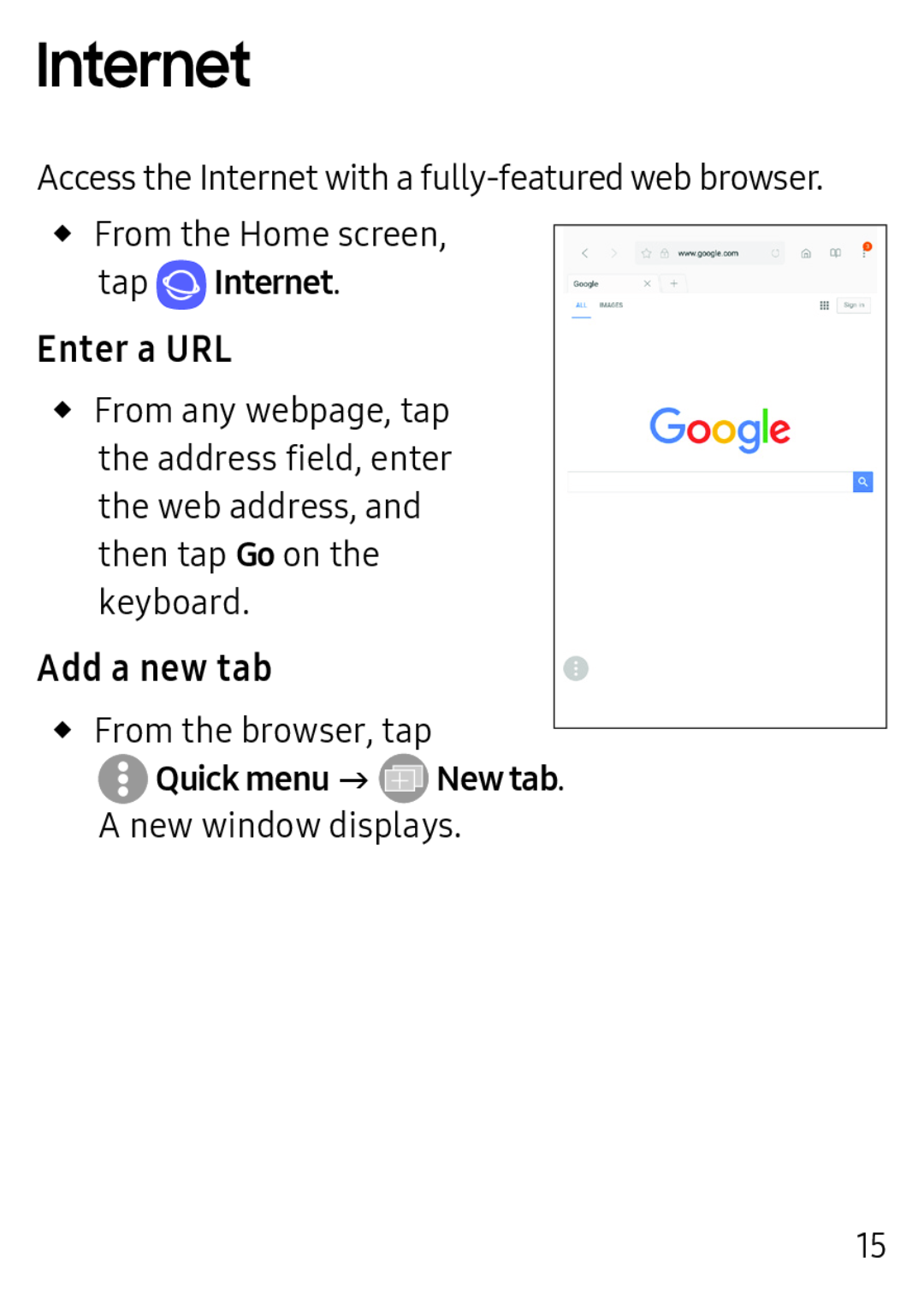 Enter a URL Add a new tab