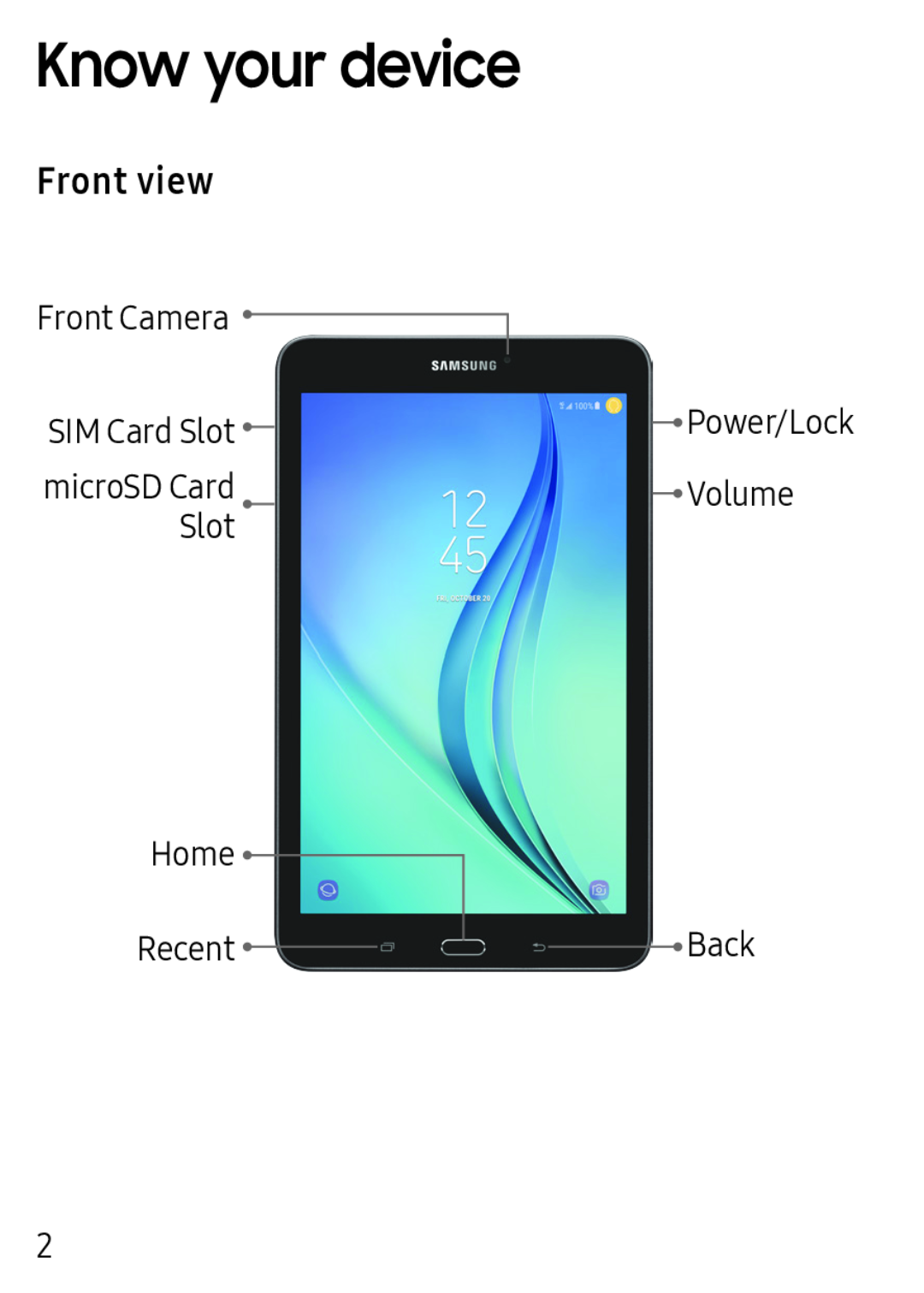 Front view Galaxy Tab E 8.0 US Cellular