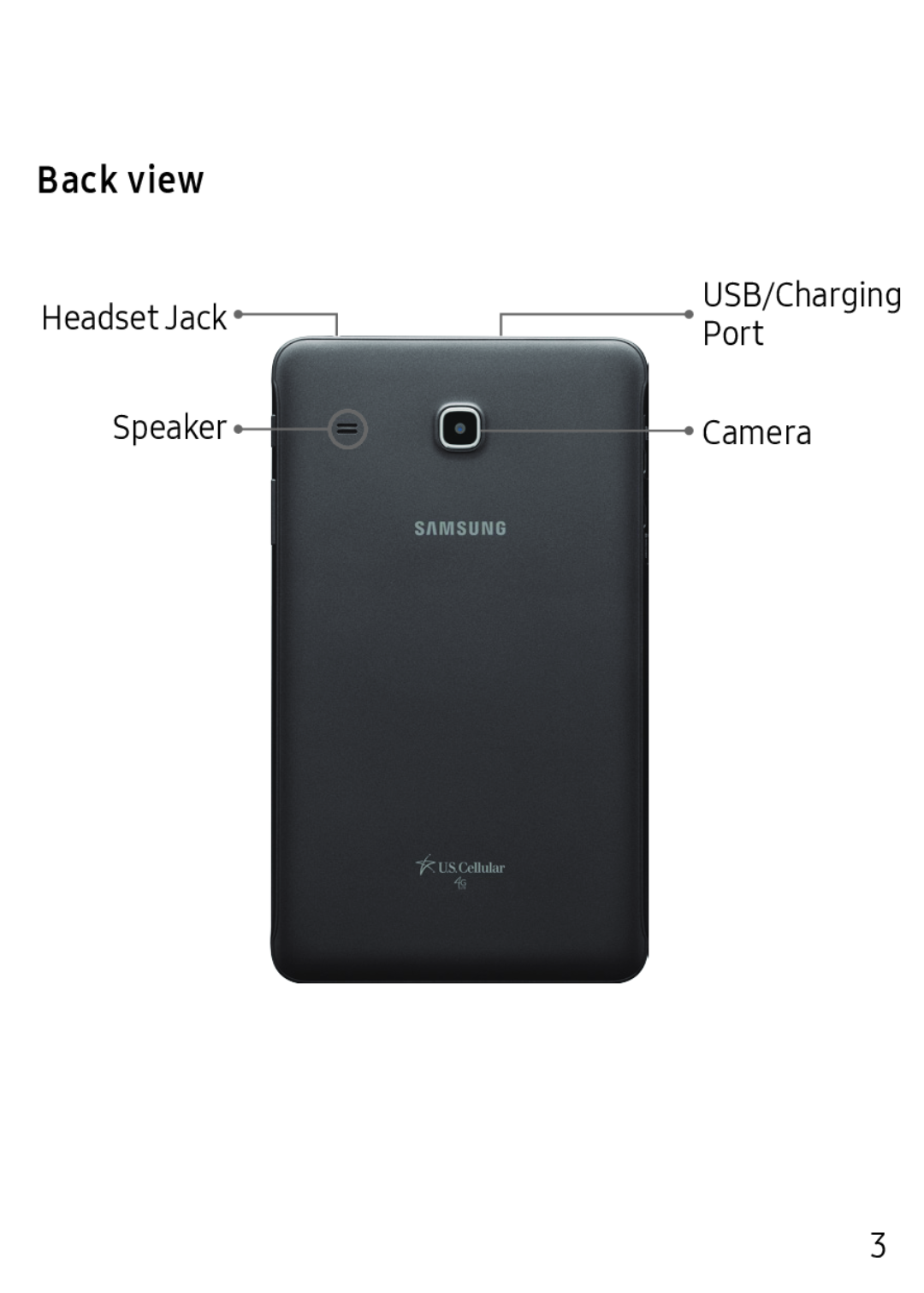 Back view Galaxy Tab E 8.0 US Cellular