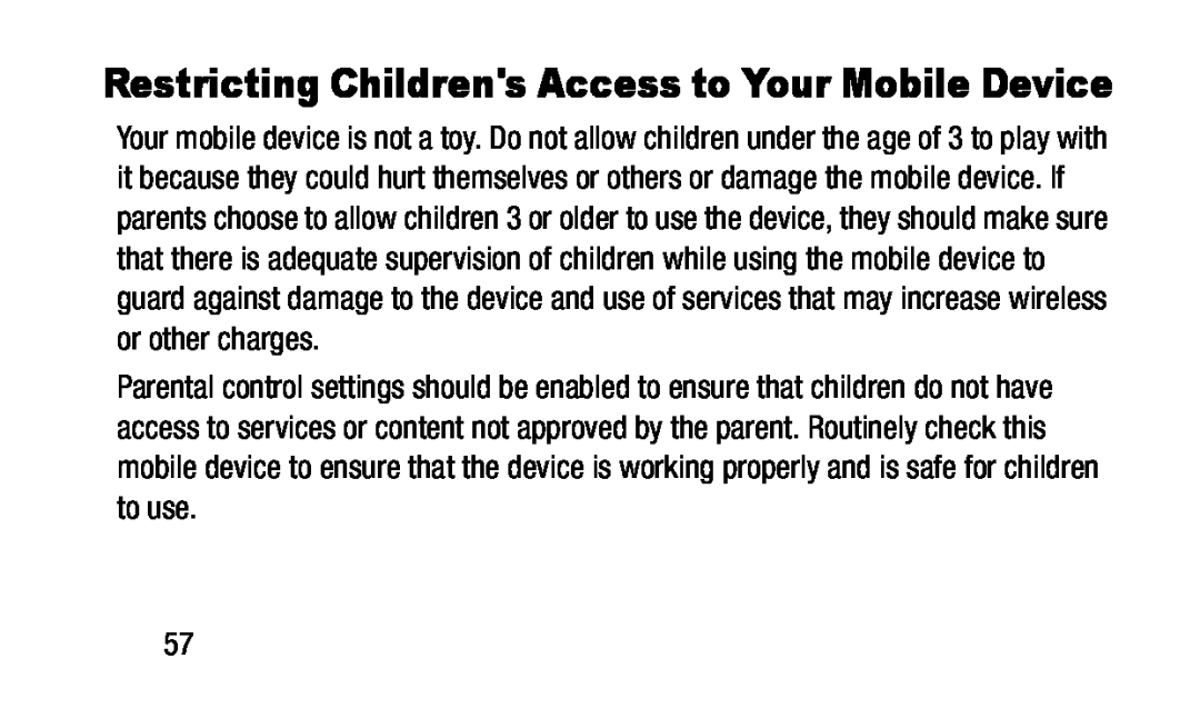 Restricting Children's Access to Your Mobile Device Galaxy Kids Tab E Lite Wi-Fi