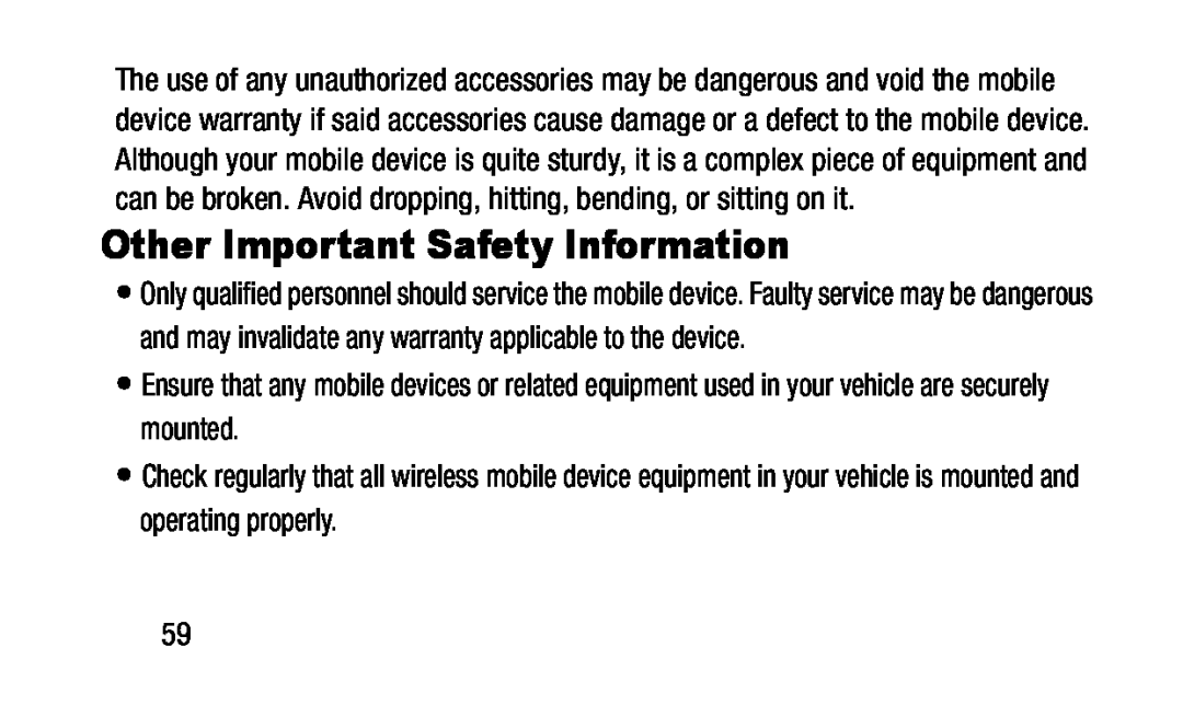 Other Important Safety Information Galaxy Kids Tab E Lite Wi-Fi