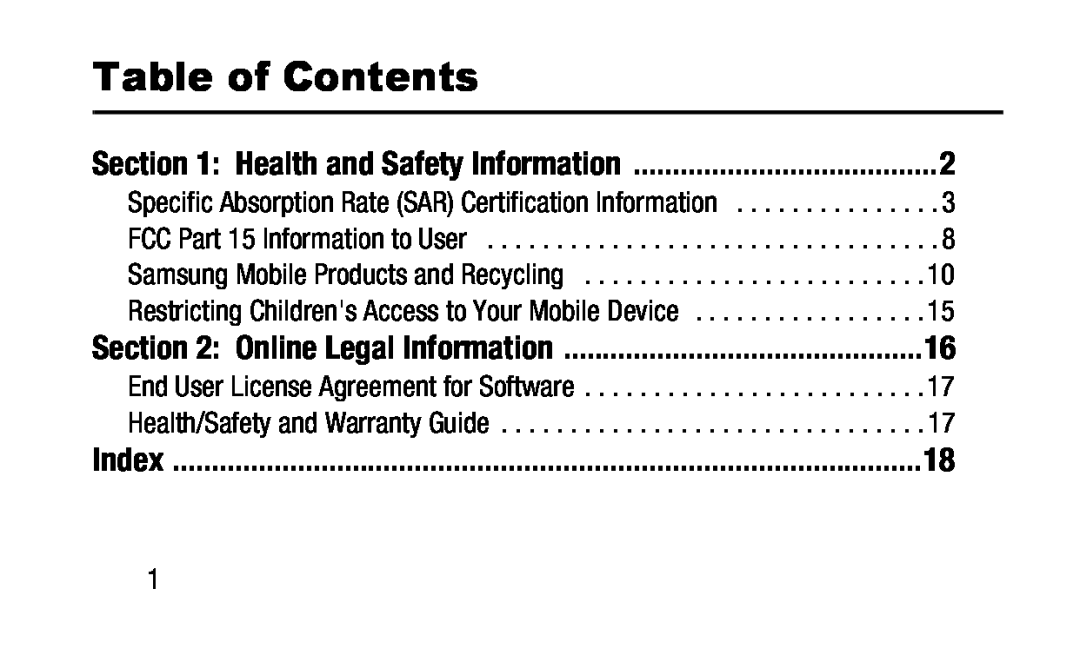 Table of Contents