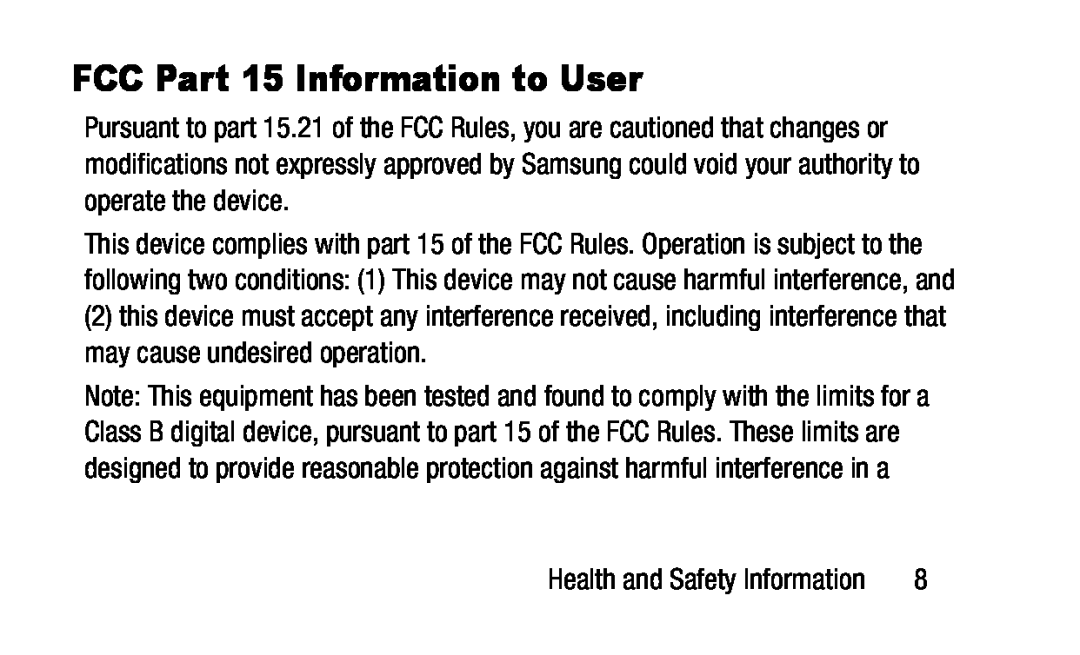 FCC Part 15 Information to User