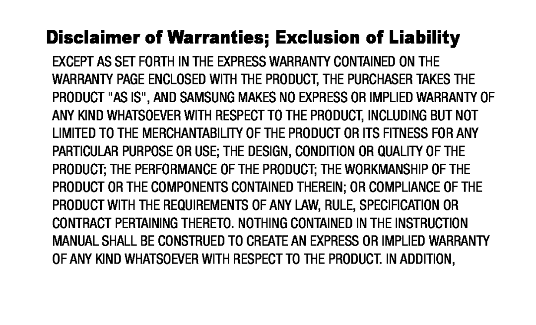 Disclaimer of Warranties; Exclusion of Liability Galaxy Tab E 9.6 NOOK Wi-Fi