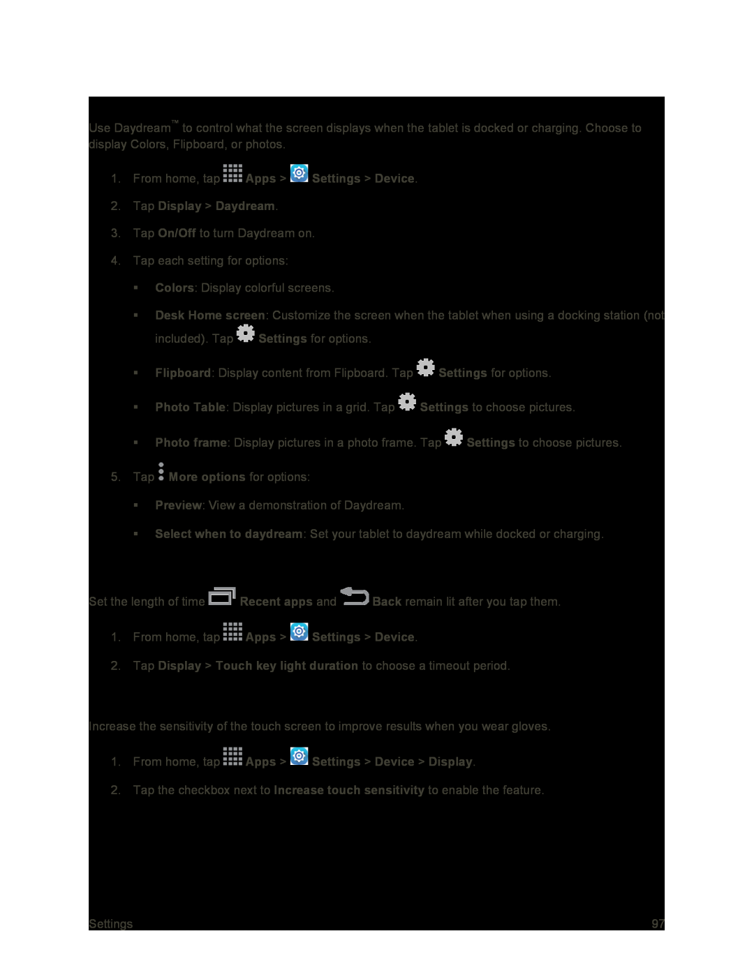 Increase Touch Sensitivity Galaxy Tab S 10.5 Sprint