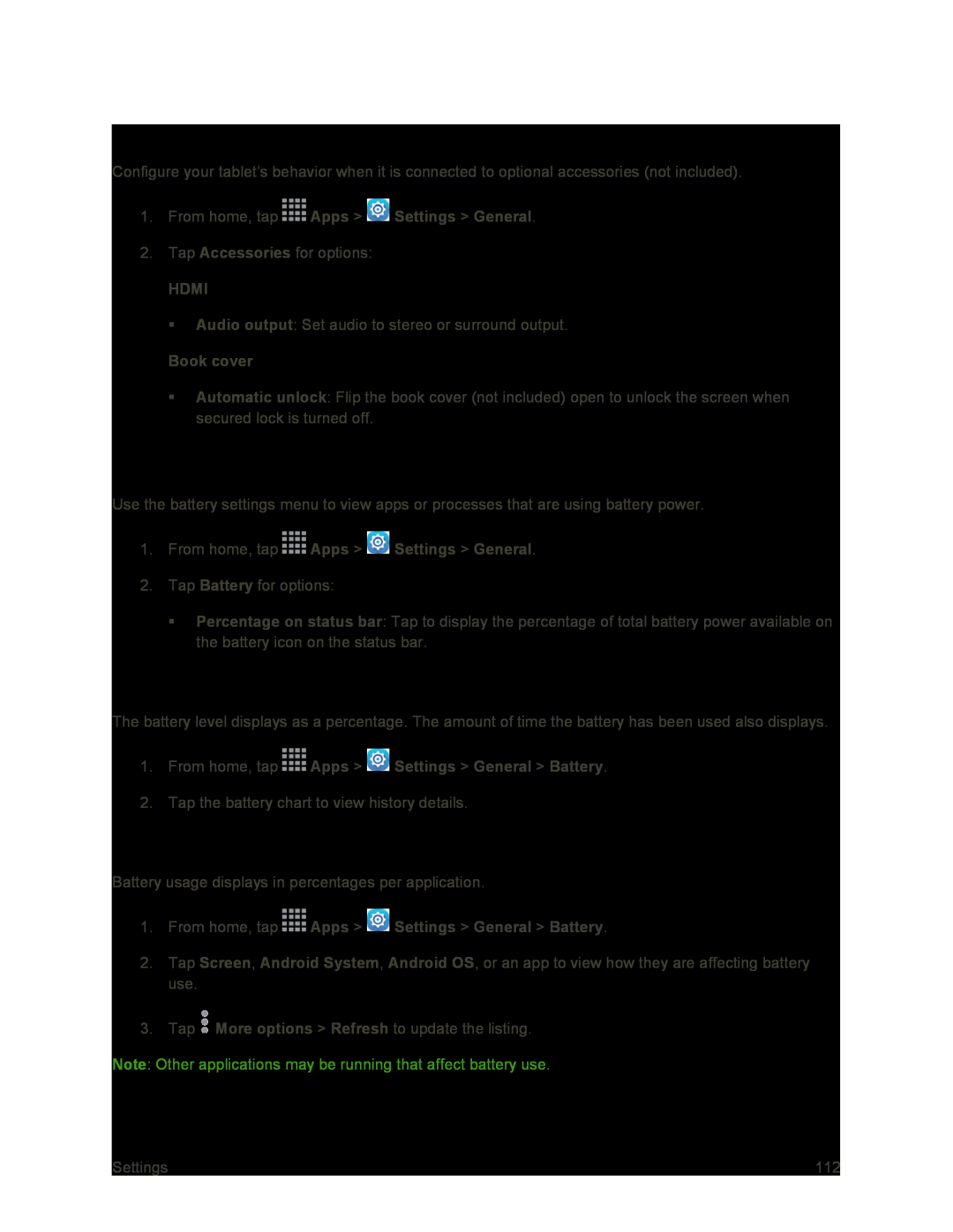 Apps and OS Usage Galaxy Tab S 10.5 Sprint