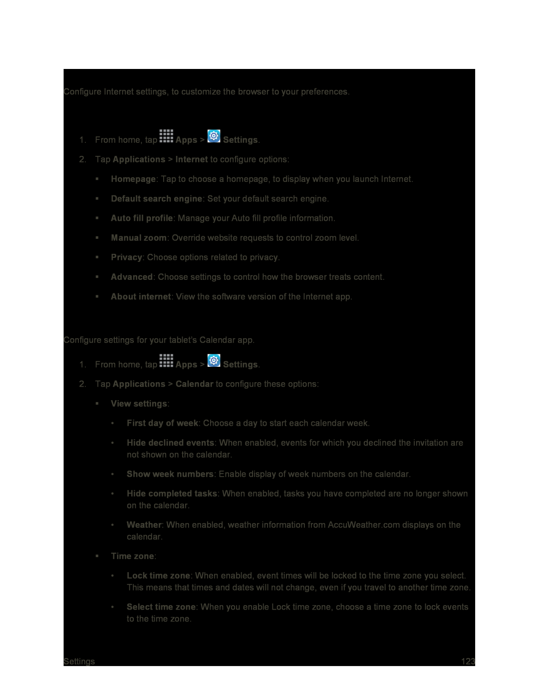 Basic Internet Settings Galaxy Tab S 10.5 Sprint