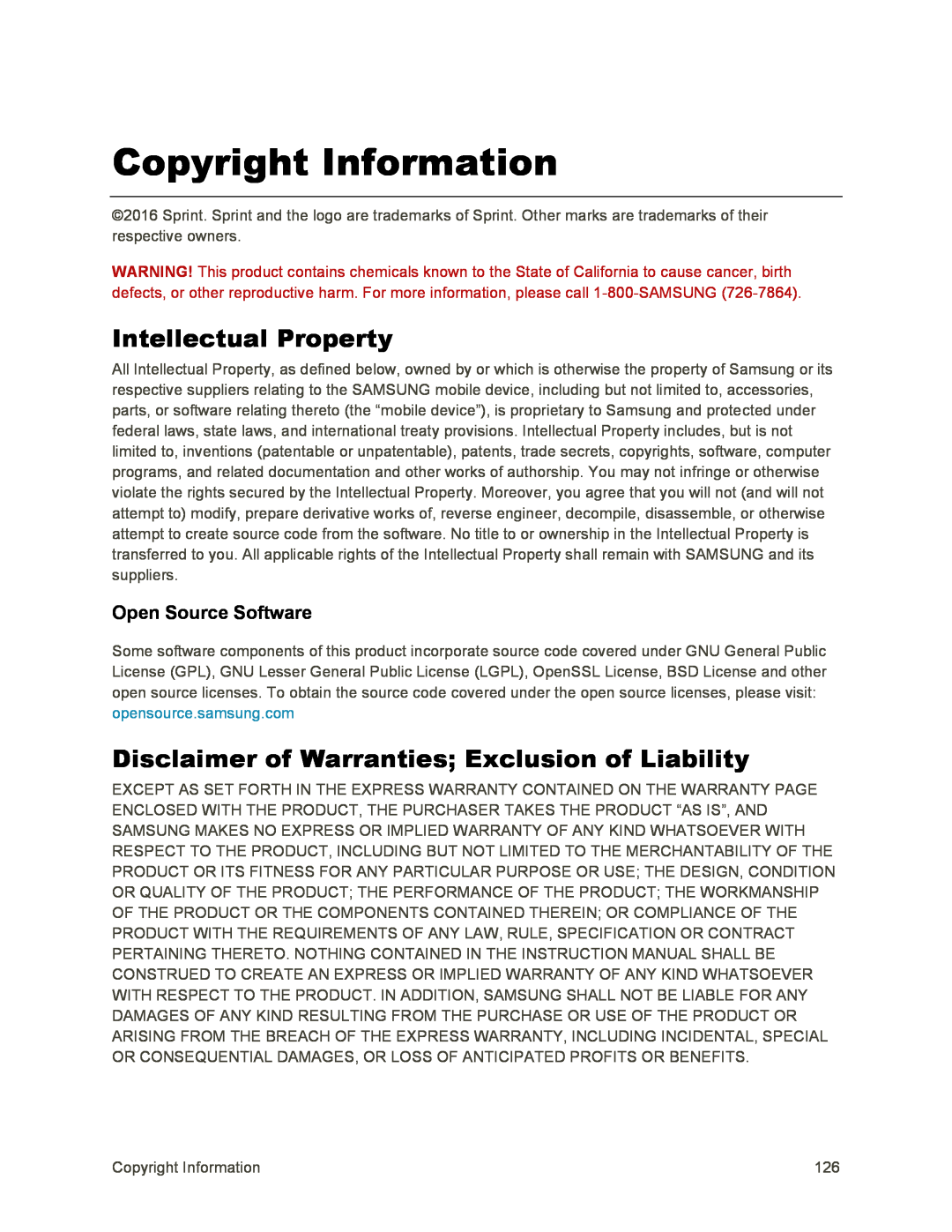 Copyright Information Galaxy Tab S 10.5 Sprint