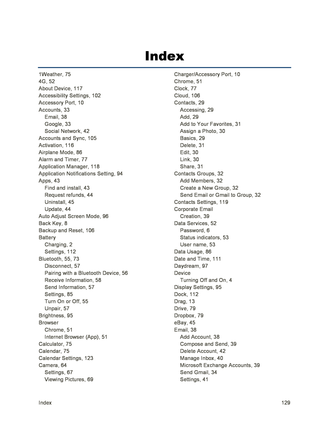 Index Galaxy Tab S 10.5 Sprint