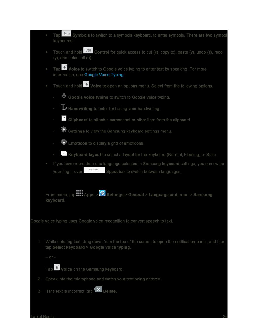 Configure Samsung Keyboard Use Google Voice Typing to Enter Text