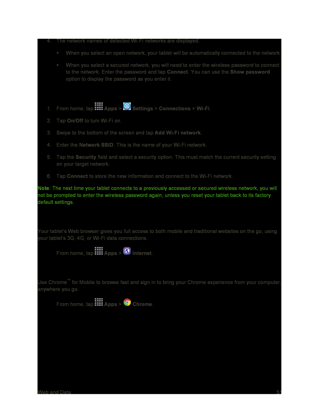 Manually Add a New Wi-FiNetwork Galaxy Tab S 10.5 Sprint