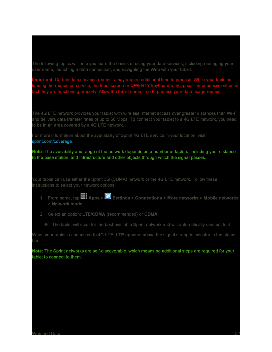 Set Your Network Options 4G LTE