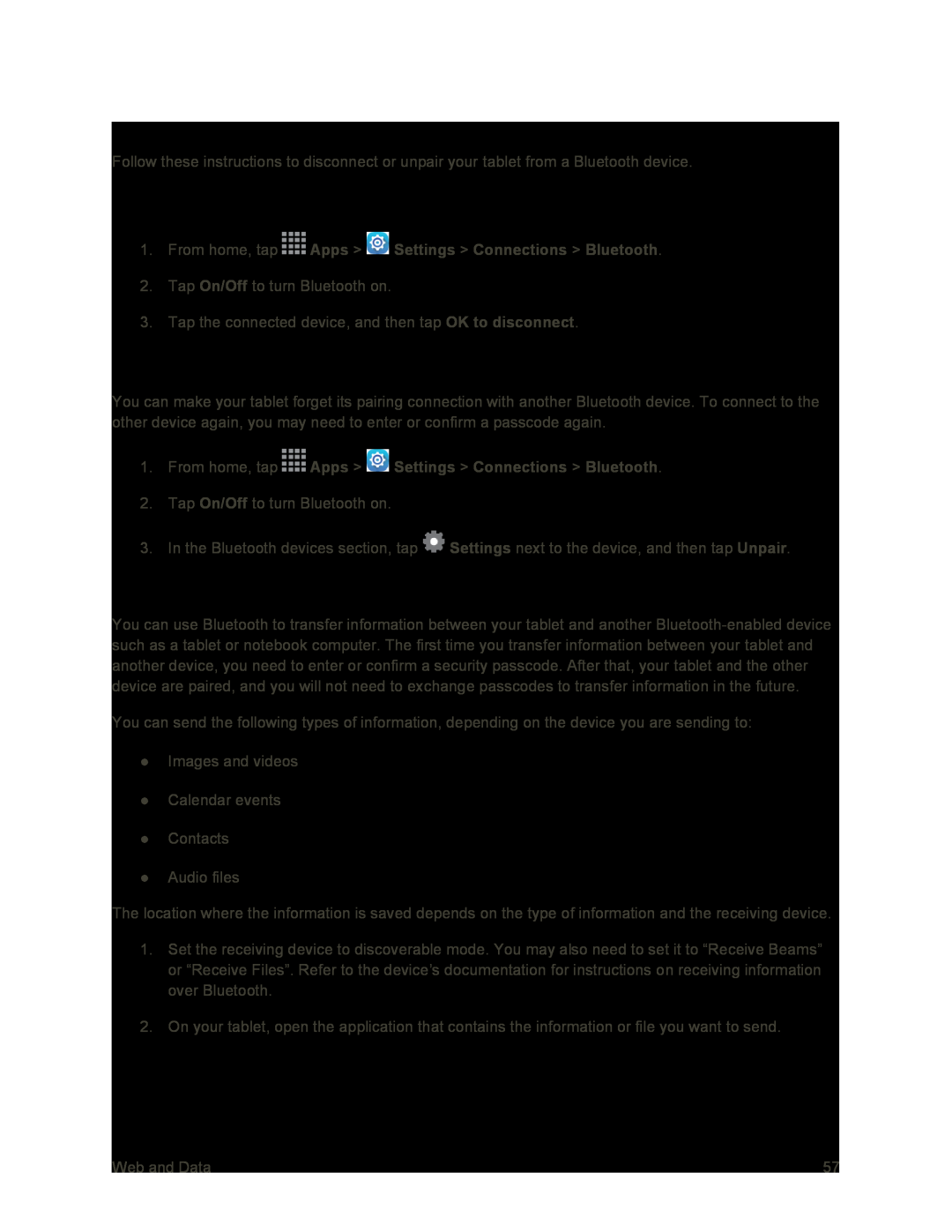 Disconnect from a Bluetooth Device Unpair from a Bluetooth Device