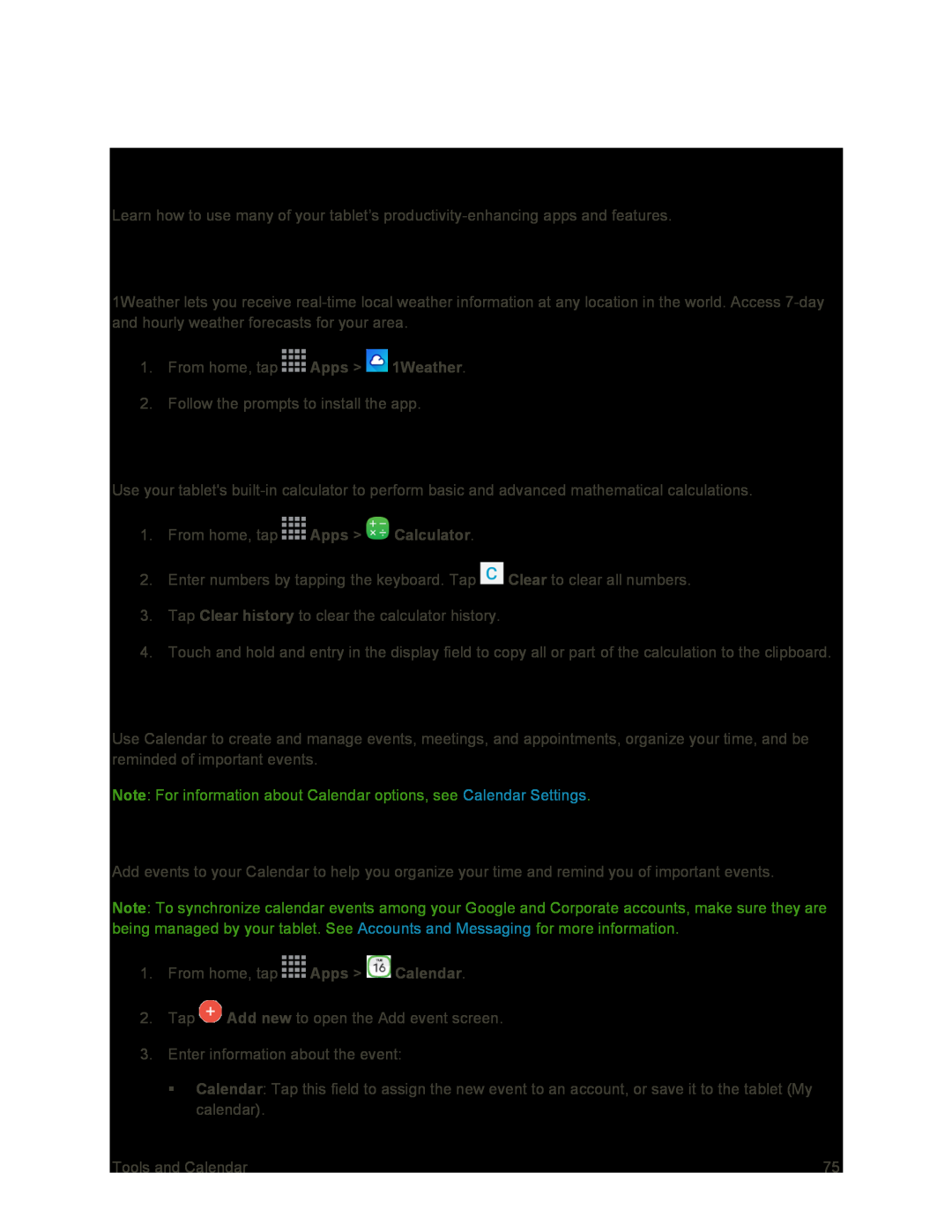 Calculator Galaxy Tab S 10.5 Sprint