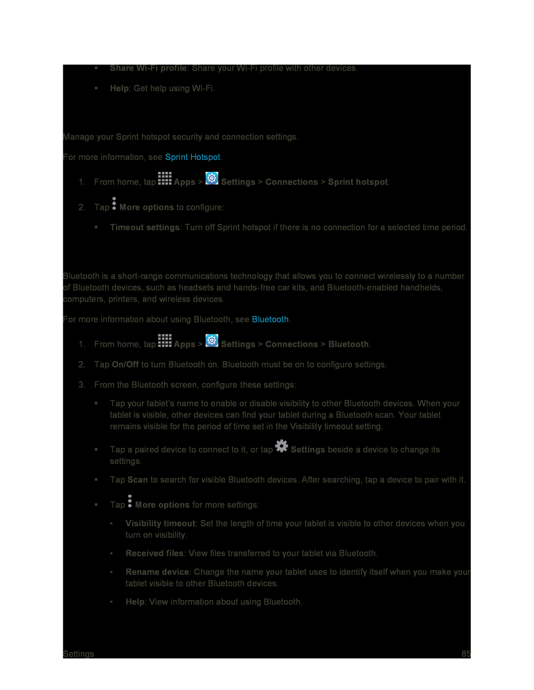 Sprint Hotspot Settings Galaxy Tab S 10.5 Sprint