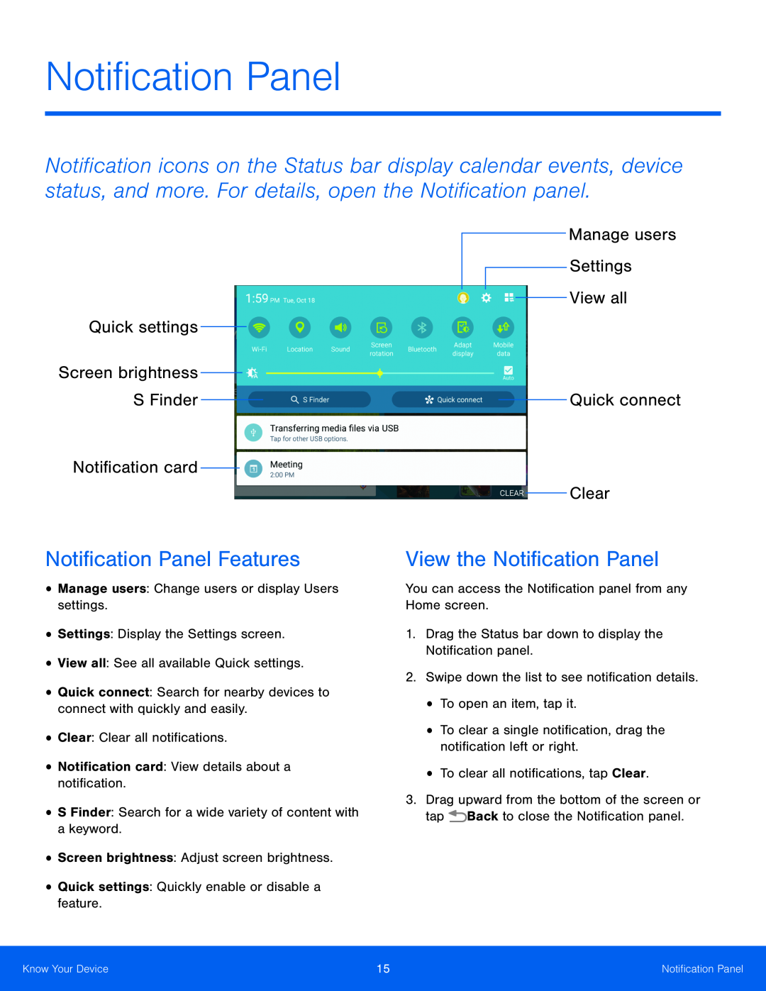 Manage users Settings View all Galaxy Tab S 10.5 US Cellular