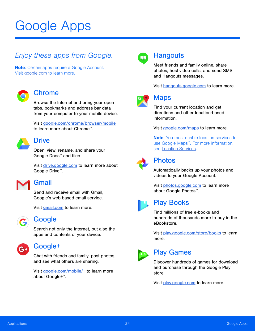 Enjoy these apps from Google Chrome