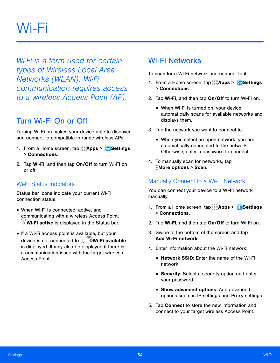 Manually Connect to a Wi-FiNetwork Galaxy Tab S 10.5 US Cellular