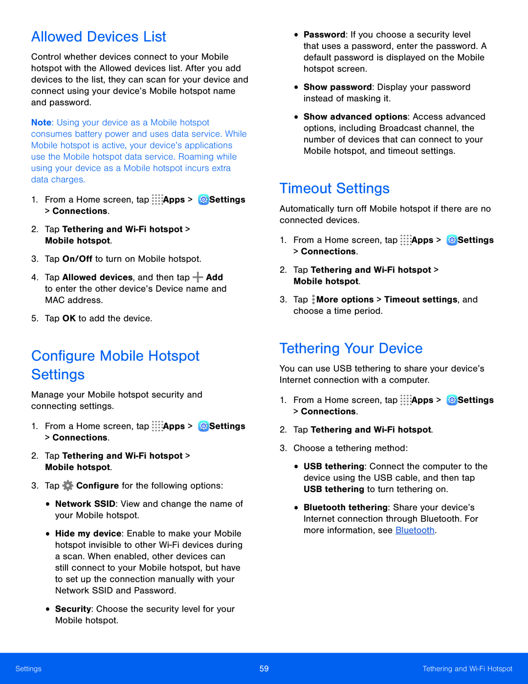 Configure Mobile Hotspot Settings Galaxy Tab S 10.5 US Cellular