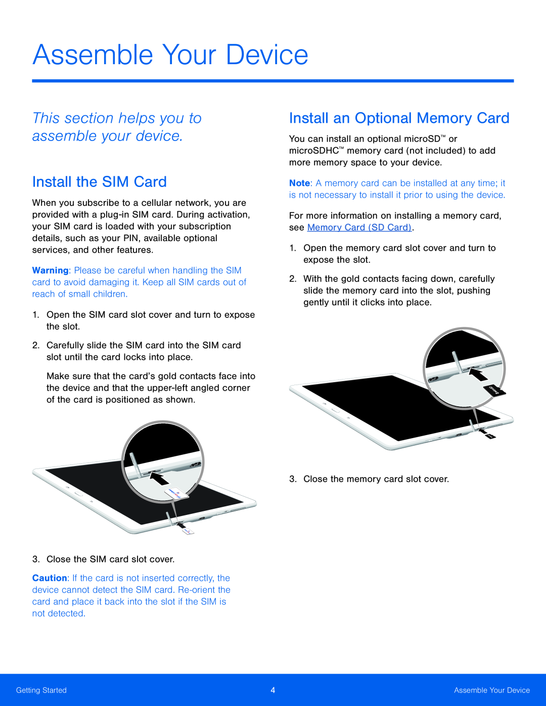 Install the SIM Card Galaxy Tab S 10.5 US Cellular
