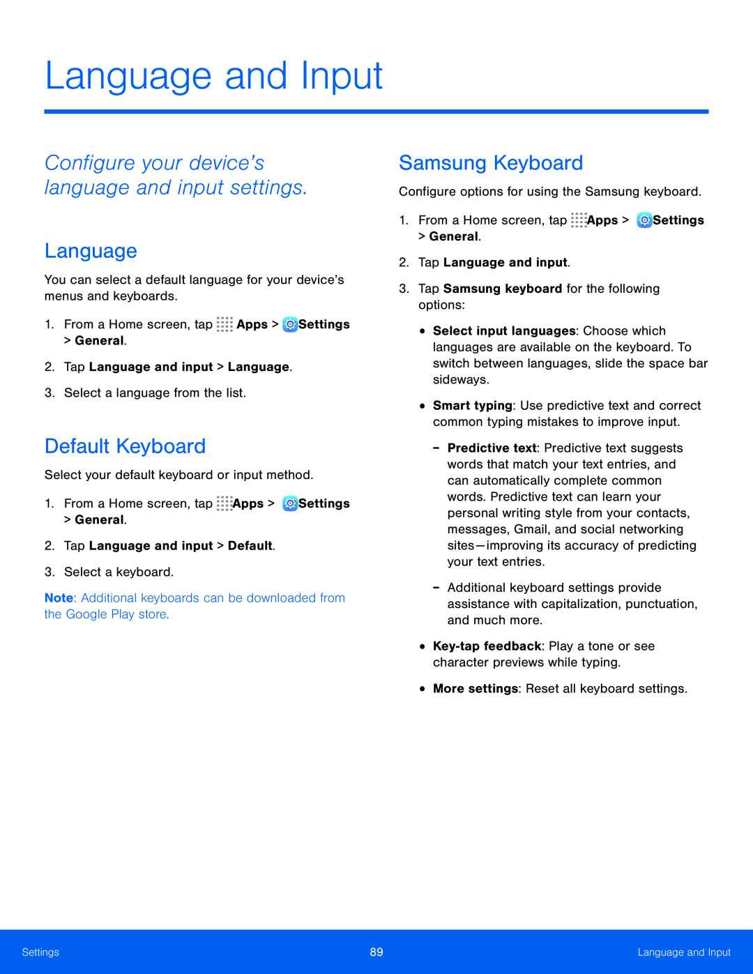 Default Keyboard Galaxy Tab S 10.5 US Cellular