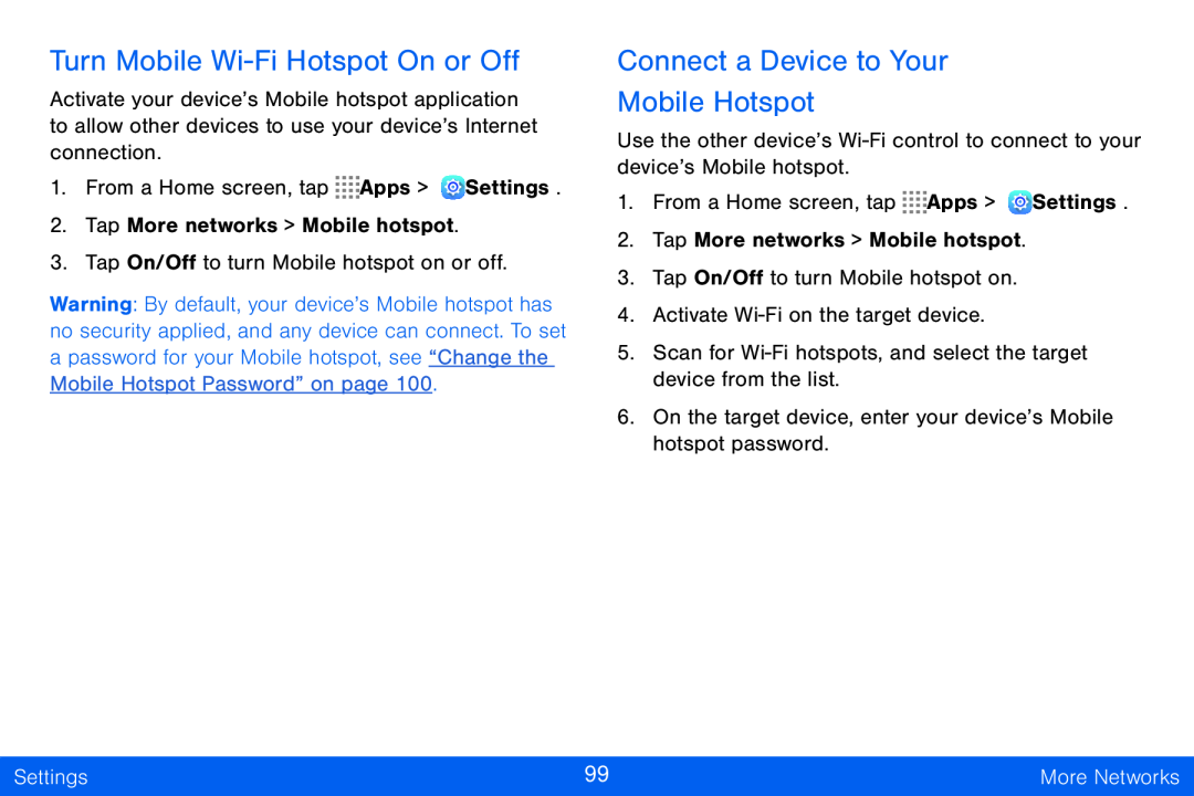 Turn Mobile Wi-FiHotspot On or Off Connect a Device to Your