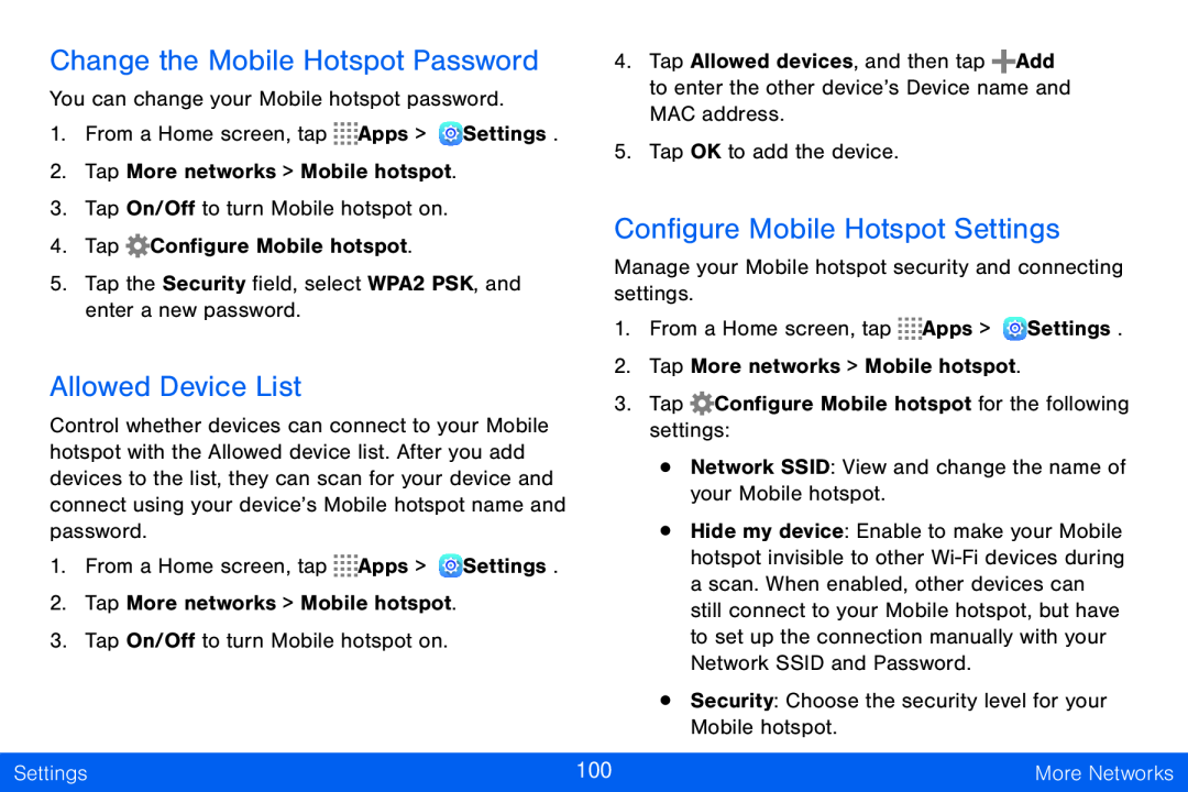 Configure Mobile Hotspot Settings Galaxy Tab S 10.5 Verizon