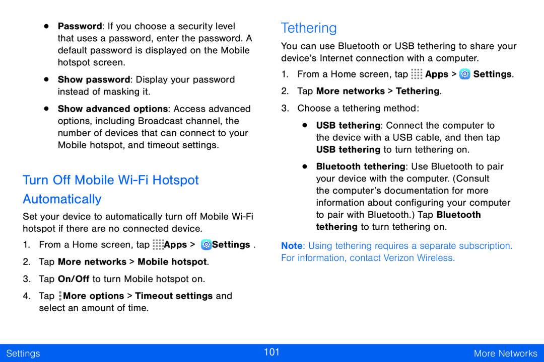 Tethering Galaxy Tab S 10.5 Verizon