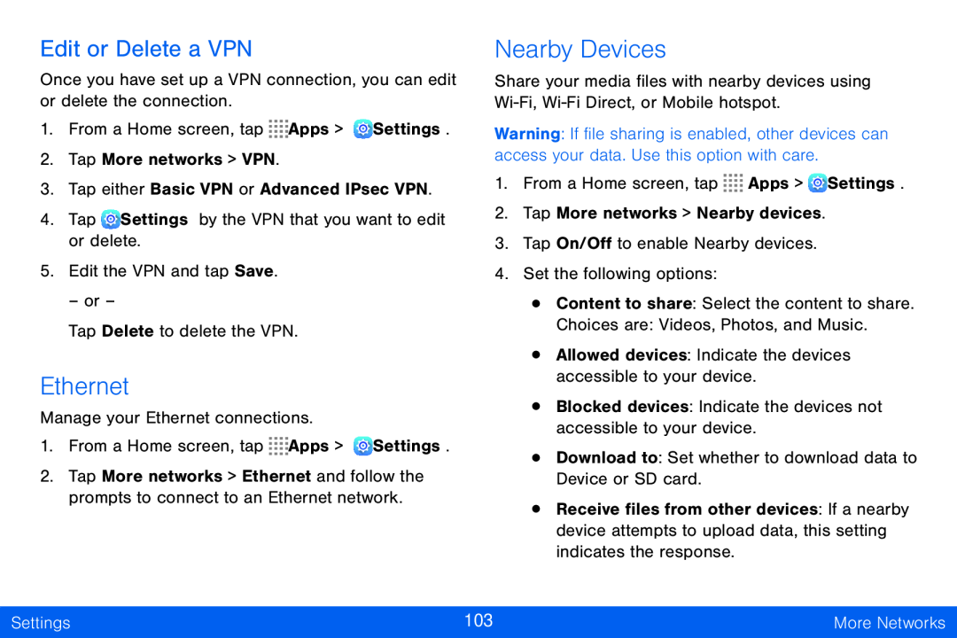 Edit or Delete a VPN Galaxy Tab S 10.5 Verizon