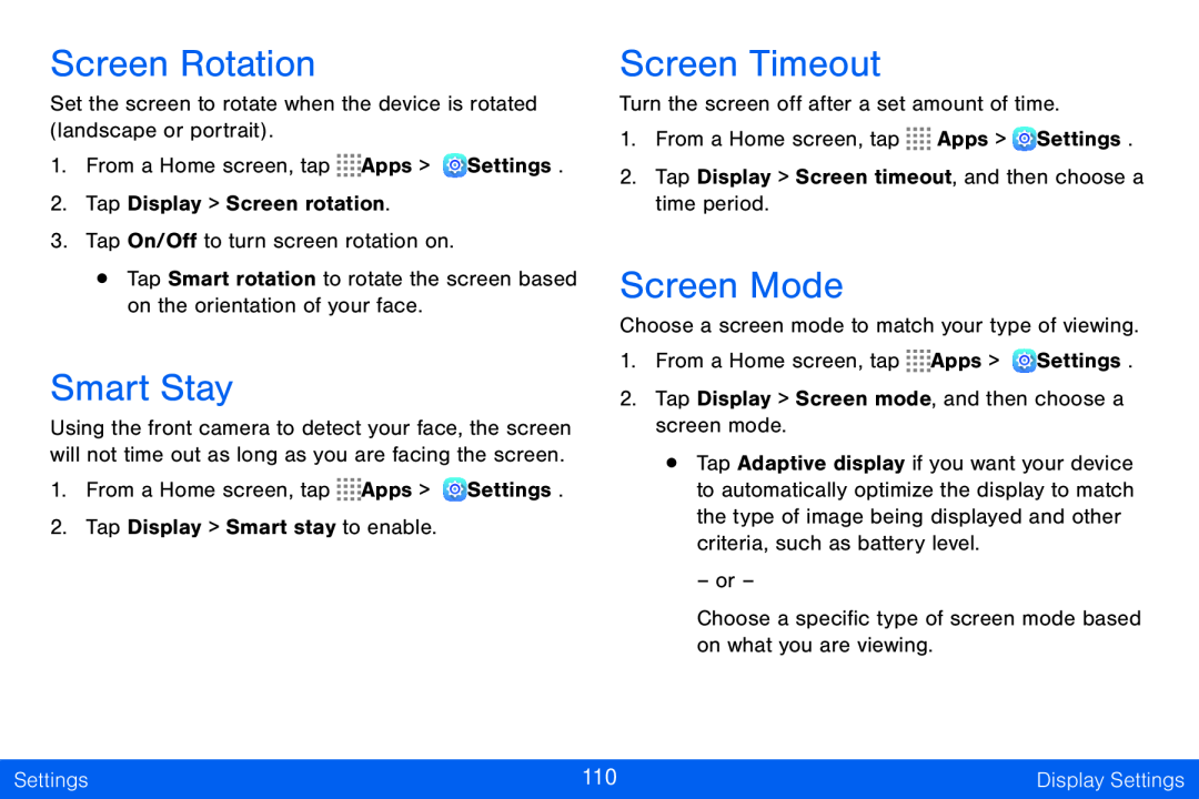 Screen Timeout Galaxy Tab S 10.5 Verizon