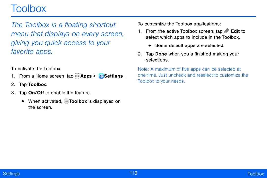 Toolbox Galaxy Tab S 10.5 Verizon