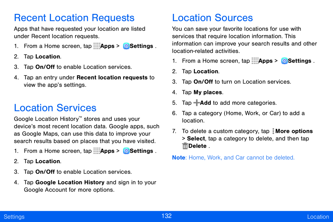 Location Sources Galaxy Tab S 10.5 Verizon