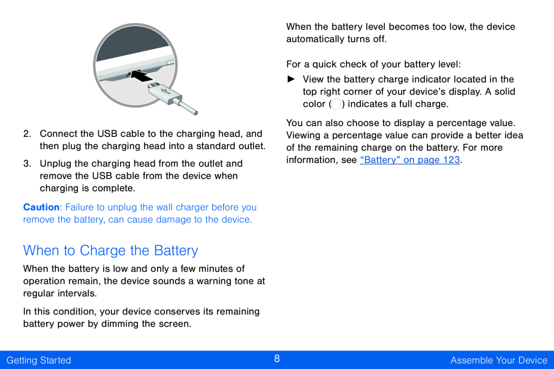 When to Charge the Battery Galaxy Tab S 10.5 Verizon