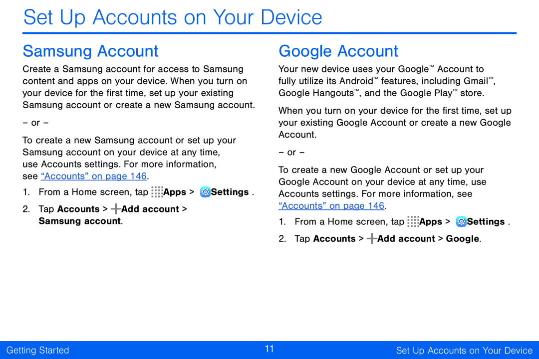 Samsung Account Google Account